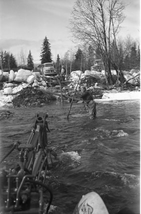Crew at work in Kispiox River. (Images are provided for educational and research purposes only. Other use requires permission, please contact the Museum.) thumbnail