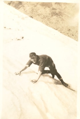 Gentleman climbing glacier. (Images are provided for educational and research purposes only. Other use requires permission, please contact the Museum.) thumbnail