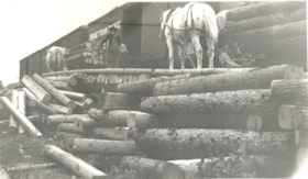 Loading or unloading railway ties. (Images are provided for educational and research purposes only. Other use requires permission, please contact the Museum.) thumbnail