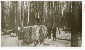 Hauling Railway Ties in winter. (Images are provided for educational and research purposes only. Other use requires permission, please contact the Museum.) thumbnail