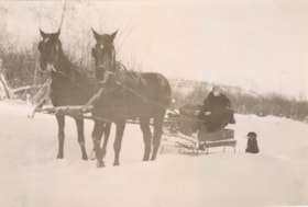 Horse pulled sleigh ride. (Images are provided for educational and research purposes only. Other use requires permission, please contact the Museum.) thumbnail