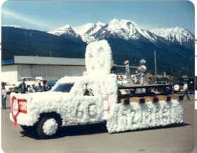 Hoskins float winning second place in Smithers 60th anniversary parade. (Images are provided for educational and research purposes only. Other use requires permission, please contact the Museum.) thumbnail