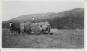 Hauling hay at Jack McNeil Ranch, Hungry Hill. (Images are provided for educational and research purposes only. Other use requires permission, please contact the Museum.) thumbnail