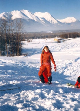 Juanita Kruisselbrink making her way back up toboggan hill. (Images are provided for educational and research purposes only. Other use requires permission, please contact the Museum.) thumbnail