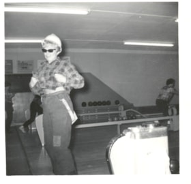Lady in costume at Smithers bowling alley. (Images are provided for educational and research purposes only. Other use requires permission, please contact the Museum.) thumbnail