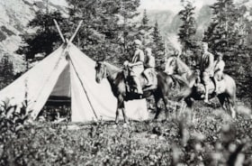 Henry Messner and family at camp near the Silver King. (Images are provided for educational and research purposes only. Other use requires permission, please contact the Museum.) thumbnail