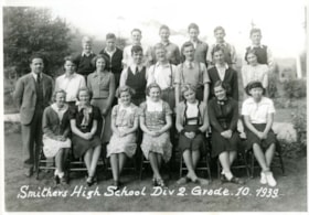 Class photo, GR 10, 1939, Smithers High School, Div 2. (Images are provided for educational and research purposes only. Other use requires permission, please contact the Museum.) thumbnail