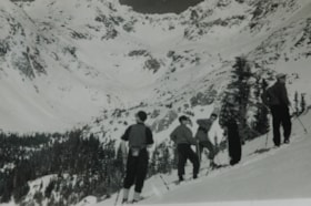 Owen Jones (on left) and friends at Cronin Basin, Spring 1947. (Images are provided for educational and research purposes only. Other use requires permission, please contact the Museum.) thumbnail