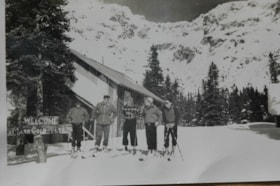 Owen Jones (on right) and friends at Cronin Basin, Spring '47. (Images are provided for educational and research purposes only. Other use requires permission, please contact the Museum.) thumbnail