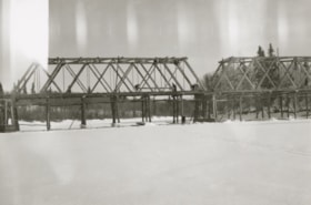 Bridge construction over a river. (Images are provided for educational and research purposes only. Other use requires permission, please contact the Museum.) thumbnail