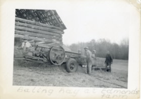 Baling hay on Edmonds' farm. (Images are provided for educational and research purposes only. Other use requires permission, please contact the Museum.) thumbnail
