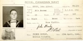 John Aldred Goudy's RCNR identification card. (Images are provided for educational and research purposes only. Other use requires permission, please contact the Museum.) thumbnail