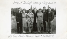 Jorgen Dahlie and Shirley Ranahan wedding party. (Images are provided for educational and research purposes only. Other use requires permission, please contact the Museum.) thumbnail