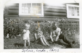 Chris Dahlie with granddaughters Sylvia and Linda Goudy. (Images are provided for educational and research purposes only. Other use requires permission, please contact the Museum.) thumbnail