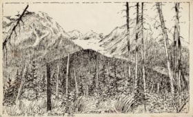 Drawing of Hudson Bay Mountain, Smithers, B.C.. (Images are provided for educational and research purposes only. Other use requires permission, please contact the Museum.) thumbnail