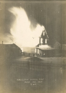 Hazelton Hotel Fire, Feb 24, 1910 2 AM. (Images are provided for educational and research purposes only. Other use requires permission, please contact the Museum.) thumbnail