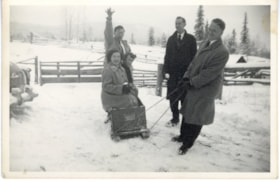 Group photo with a sled. (Images are provided for educational and research purposes only. Other use requires permission, please contact the Museum.) thumbnail