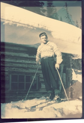 Emil Mesich on skis. (Images are provided for educational and research purposes only. Other use requires permission, please contact the Museum.) thumbnail