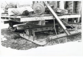 Farm machinery, freight sleigh, front view, E. Ellis Farm. (Images are provided for educational and research purposes only. Other use requires permission, please contact the Museum.) thumbnail