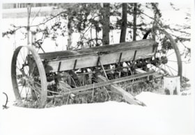 Farm machinery, seed drill, E. Ellis Farm. (Images are provided for educational and research purposes only. Other use requires permission, please contact the Museum.) thumbnail