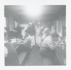 Canadian National Railways employees eating. (Images are provided for educational and research purposes only. Other use requires permission, please contact the Museum.) thumbnail