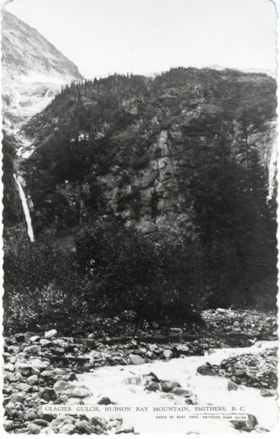 Glacier Gulch, Hudson Bay Mountain, Smithers, B.C.. (Images are provided for educational and research purposes only. Other use requires permission, please contact the Museum.) thumbnail