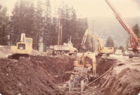 Foundation being laid beside Kal Tire along Highway 16. (Images are provided for educational and research purposes only. Other use requires permission, please contact the Museum.) thumbnail