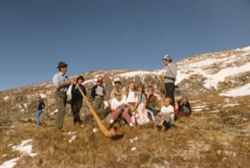 Group of people with an alpenhorn. (Images are provided for educational and research purposes only. Other use requires permission, please contact the Museum.) thumbnail