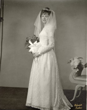Sheila Mortensen (Flint) on her wedding day. (Images are provided for educational and research purposes only. Other use requires permission, please contact the Museum.) thumbnail