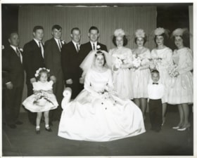 Ken Vennard and Carol Bradley wedding party. (Images are provided for educational and research purposes only. Other use requires permission, please contact the Museum.) thumbnail