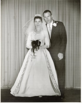 Frank Watson and Louise Freund on their wedding day. (Images are provided for educational and research purposes only. Other use requires permission, please contact the Museum.) thumbnail