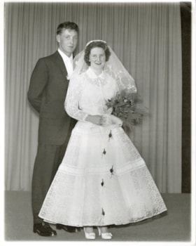 George Hooker and Valerie Smith on their wedding day. (Images are provided for educational and research purposes only. Other use requires permission, please contact the Museum.) thumbnail