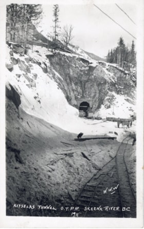 Kitselas Tunnel G.T.P.R. Skeena River, B.C.. (Images are provided for educational and research purposes only. Other use requires permission, please contact the Museum.) thumbnail