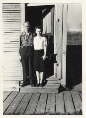 Eva and Carl Anderson after arrival in Smithers. (Images are provided for educational and research purposes only. Other use requires permission, please contact the Museum.) thumbnail