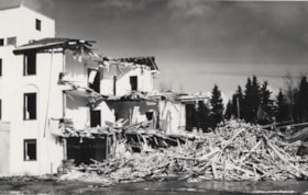 Demolition of old Bulkley Valley District Hospital. (Images are provided for educational and research purposes only. Other use requires permission, please contact the Museum.) thumbnail