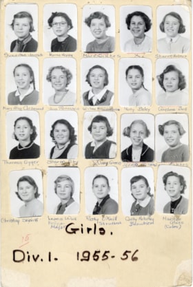 Division 1 Girls' Portraits. (Images are provided for educational and research purposes only. Other use requires permission, please contact the Museum.) thumbnail