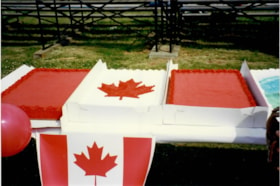 Canadian flag cake at Smithers' 75th Homecoming. (Images are provided for educational and research purposes only. Other use requires permission, please contact the Museum.) thumbnail