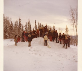 Lake Kathlyn School students on a snow mound. (Images are provided for educational and research purposes only. Other use requires permission, please contact the Museum.) thumbnail