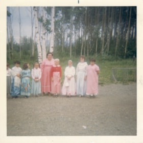 School girls and teacher in old-fashioned clothes. (Images are provided for educational and research purposes only. Other use requires permission, please contact the Museum.) thumbnail