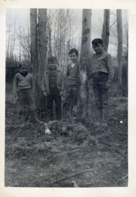 Four Lake Kathlyn School boys. (Images are provided for educational and research purposes only. Other use requires permission, please contact the Museum.) thumbnail