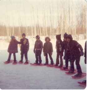 Lake Kathlyn School students on showshoes. (Images are provided for educational and research purposes only. Other use requires permission, please contact the Museum.) thumbnail