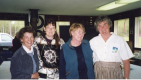 Four women at the Seniors Millennium Garden Party. (Images are provided for educational and research purposes only. Other use requires permission, please contact the Museum.) thumbnail