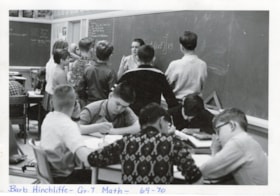 Barb Hinchliffe teaching Grade 7 math. (Images are provided for educational and research purposes only. Other use requires permission, please contact the Museum.) thumbnail