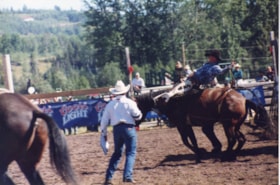 Bucking bronco at Fall Fair rodeo. (Images are provided for educational and research purposes only. Other use requires permission, please contact the Museum.) thumbnail