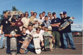 Group of young skateboarders. (Images are provided for educational and research purposes only. Other use requires permission, please contact the Museum.) thumbnail