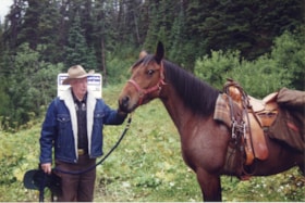 Al Fletcher with horse at opening of Fletcher-Gardiner Trail. (Images are provided for educational and research purposes only. Other use requires permission, please contact the Museum.) thumbnail