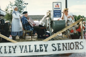 Bulkley Valley Seniors float in 75th Homecoming parade. (Images are provided for educational and research purposes only. Other use requires permission, please contact the Museum.) thumbnail