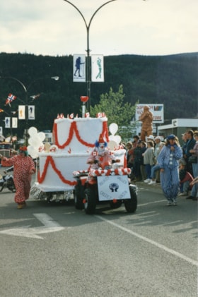 Bulkley Valley Credit Union float in 75th Homecoming parade. (Images are provided for educational and research purposes only. Other use requires permission, please contact the Museum.) thumbnail
