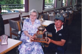 Bill Stephens winning Norm Kilpatrick Memorial Trophy. (Images are provided for educational and research purposes only. Other use requires permission, please contact the Museum.) thumbnail