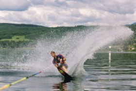 Lorne Buchanan water-skiing on Tyhee Lake. (Images are provided for educational and research purposes only. Other use requires permission, please contact the Museum.) thumbnail